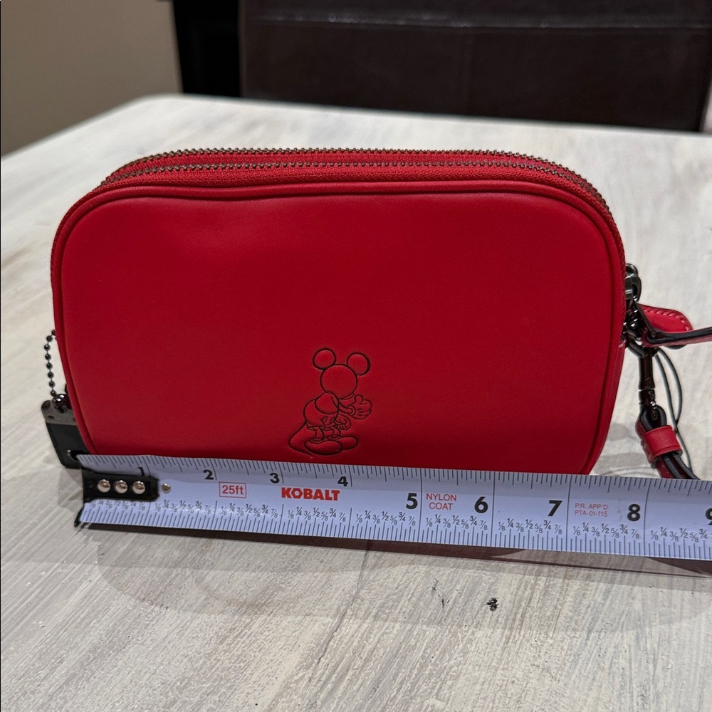 Coach Red Leather Mickey Wristlet/Crossbody - Picture 9 of 10